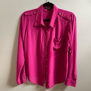 Vibrant Pink Button-Up Shirt
